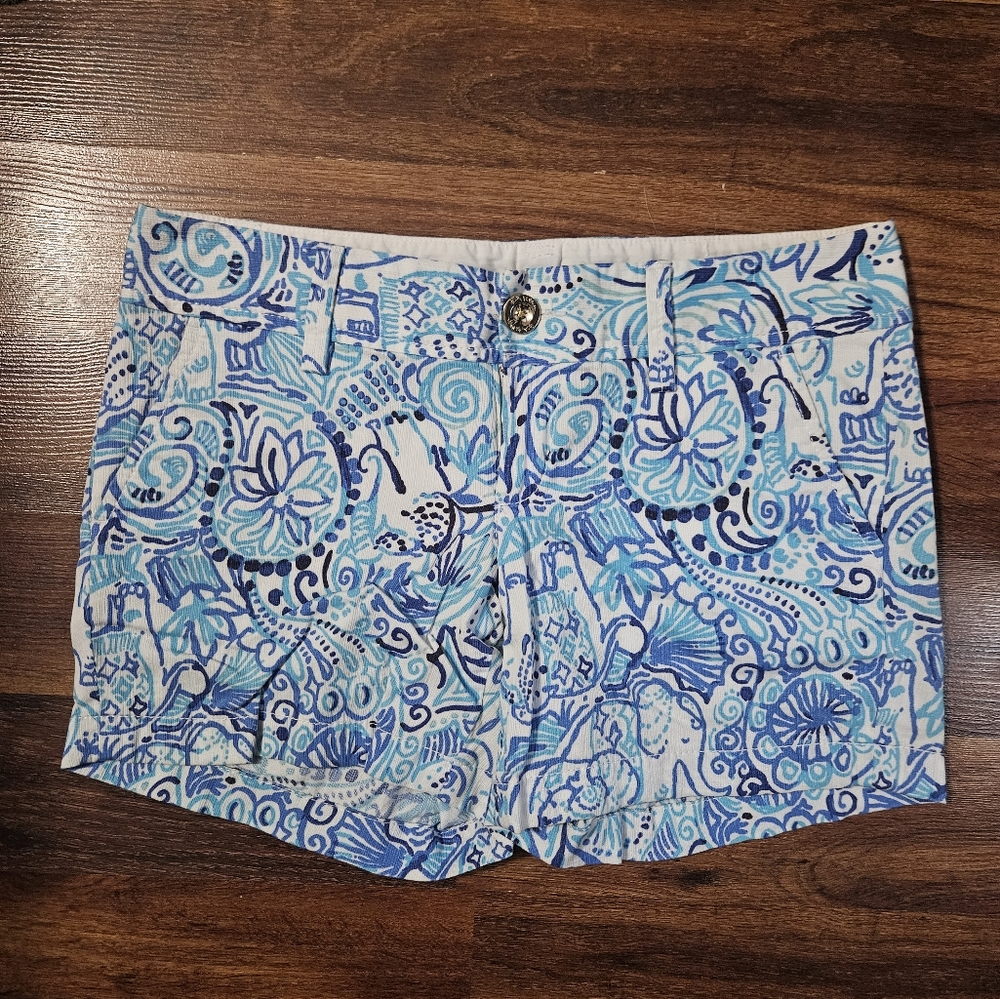 Lilly Pulitzer Callahan Shorts Size 0, Lucky Trunks, Good used Condition